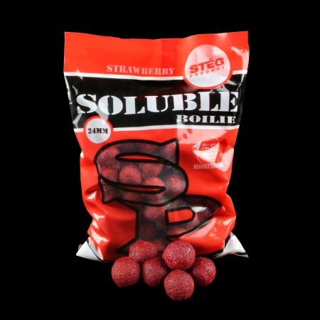 STÉG PRODUCT - Soluble Boilie 24mm Strawberry 1kg (SP112402) - oldódó bojli - eper