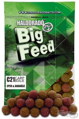 HALDORÁDÓ Big Feed - C21 Boilie - Eper & Ananász 800g - etető pellet